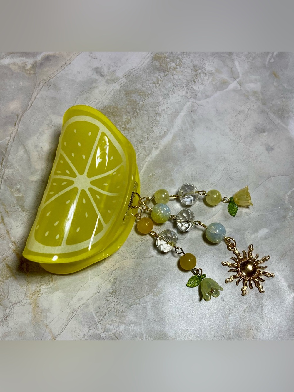 Yellow Lemon Slice Hair Clip
